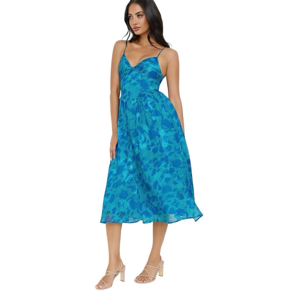 NWT Hello Molly Fresh Nectar Midi Dress Blue Size XL (14)